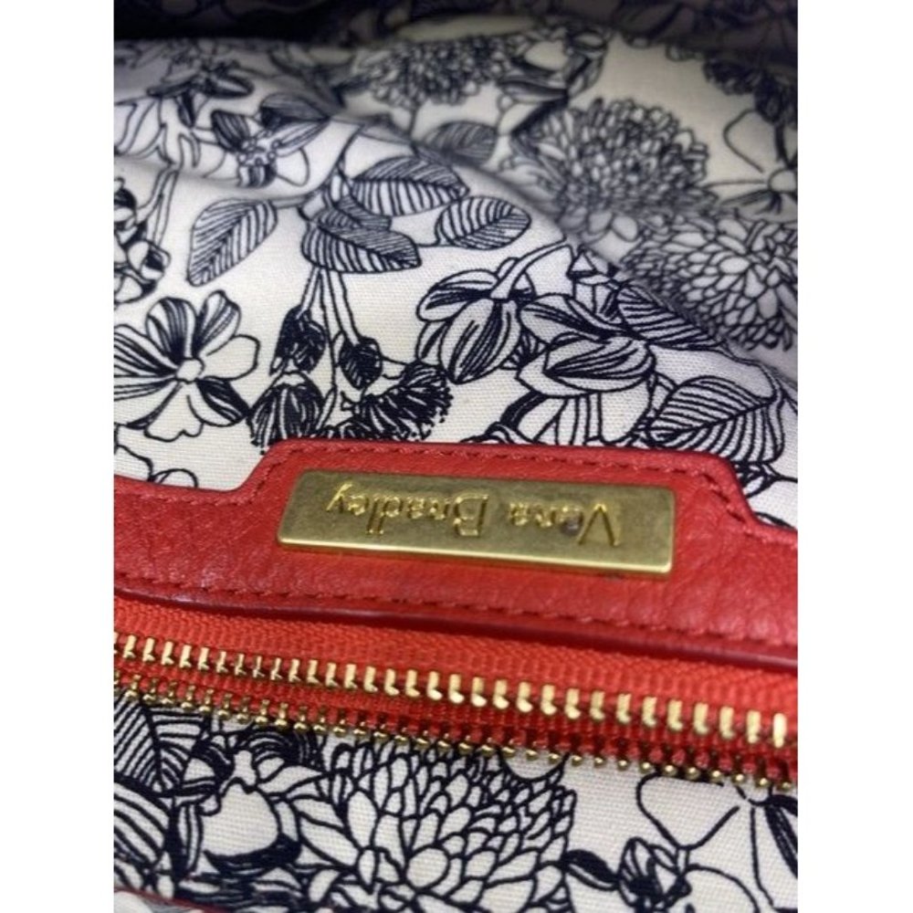 Vera Bradley Carson Saddle Red Leather Cross Body Bag - Picture 9 of 10